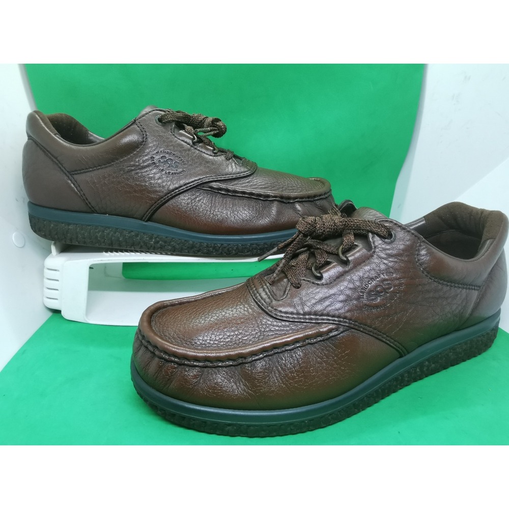 SAS PATHFINDER Handcrafted Brown Tumbled Leather Moc Toe Shoes Men's Size 11 N